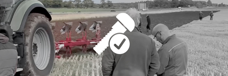 Nut and bolt graphic on image of Ovlac plough working
